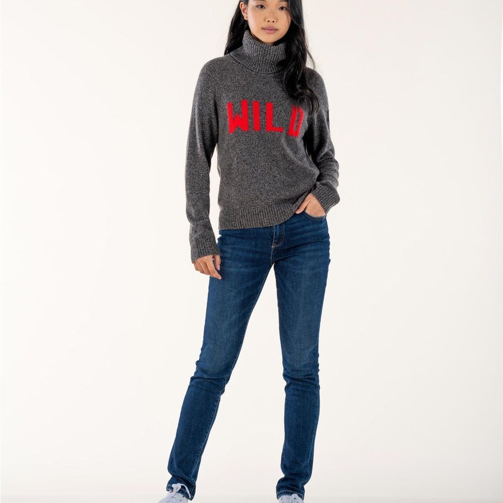 Wanakome Heather Gray Hoodie with Orange Detail